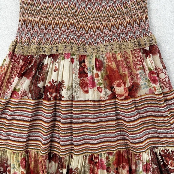 Milana Skirt Womens 2 Tiered Mixed Print Cottegecore Jean Prairie Boho‎ - Picture 8 of 12